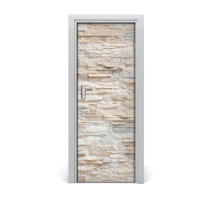 Autocolant pentru uși Zid de piatră de cărămidă