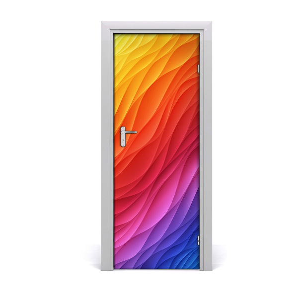 Tapet autocolant pentru uși Valuri colorate