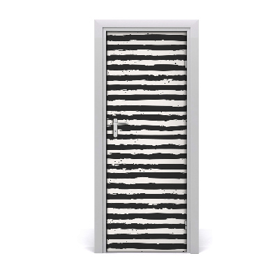 Autocolant uşă Dungi orizontale alb-negru