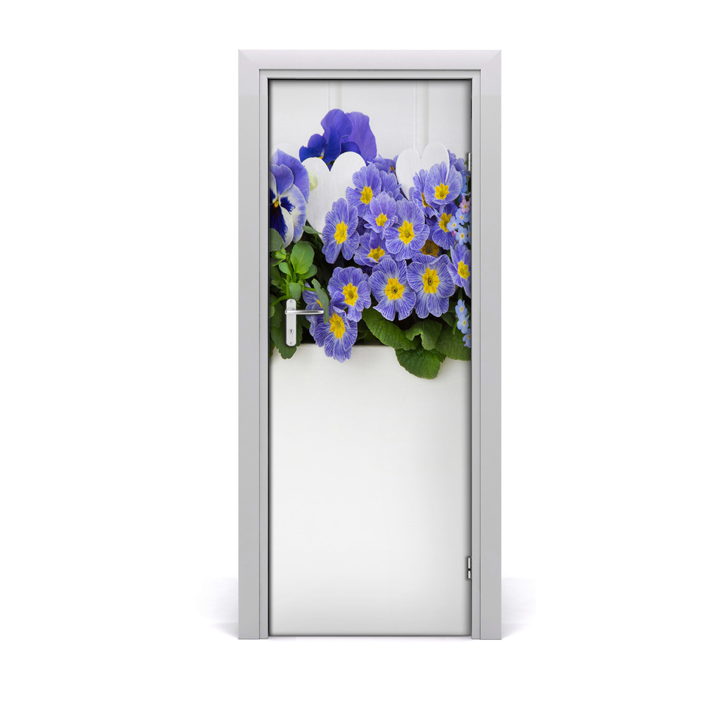 Tapet autocolant pentru uși Flori mov