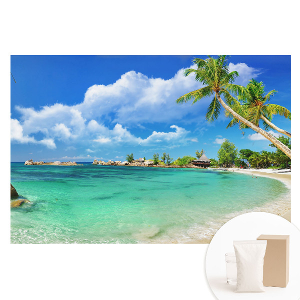 Fototapet cu imprimeu pe material nețesut Palmieri exotici pe plajă