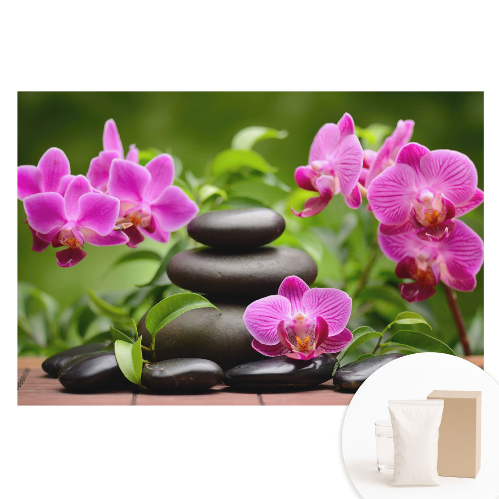 Tapet nețesut Flori și pietre într-un aranjament armonios