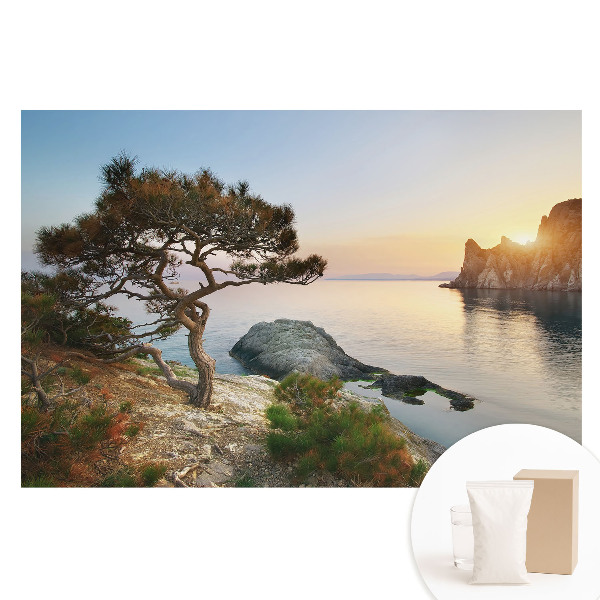 Tapet foto pe material nețesut Apus de soare pitoresc peste stâncă