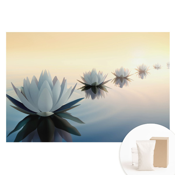 Tapet fotografic nețesut Lotusuri pe apă