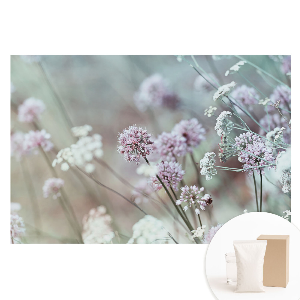 Tapet fotografic pe material nețesut Flori pastelate pe fundal natural