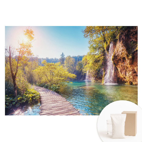 Fototapet cu imprimeu pe material nețesut Peisaj liniștit cu lacuri și cascade