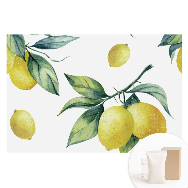 Tapet nețesut cu imprimeu Model de lămâie verde suculent