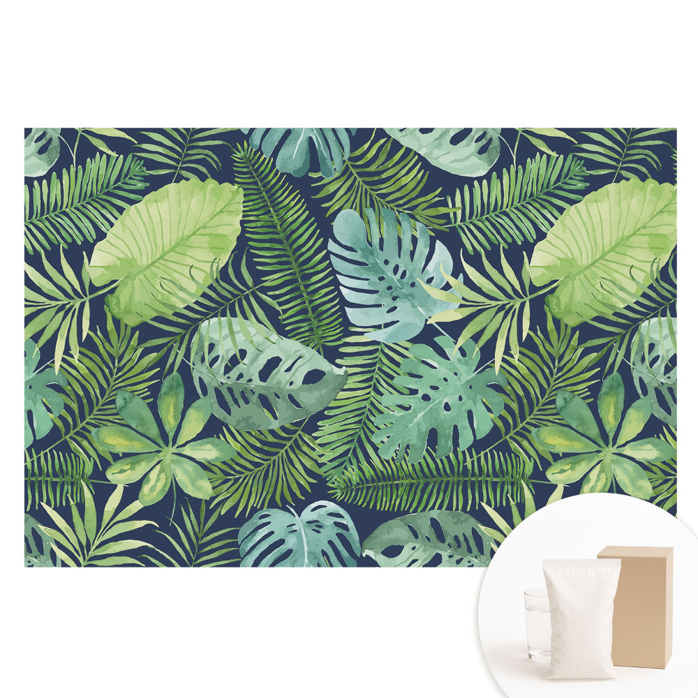 Tapet fotografic nețesut Un model tropical cu frunze plin de verdeață