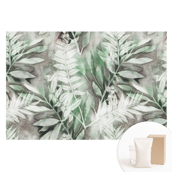 Tapet nețesut Frunze delicate de acuarelă în verde.