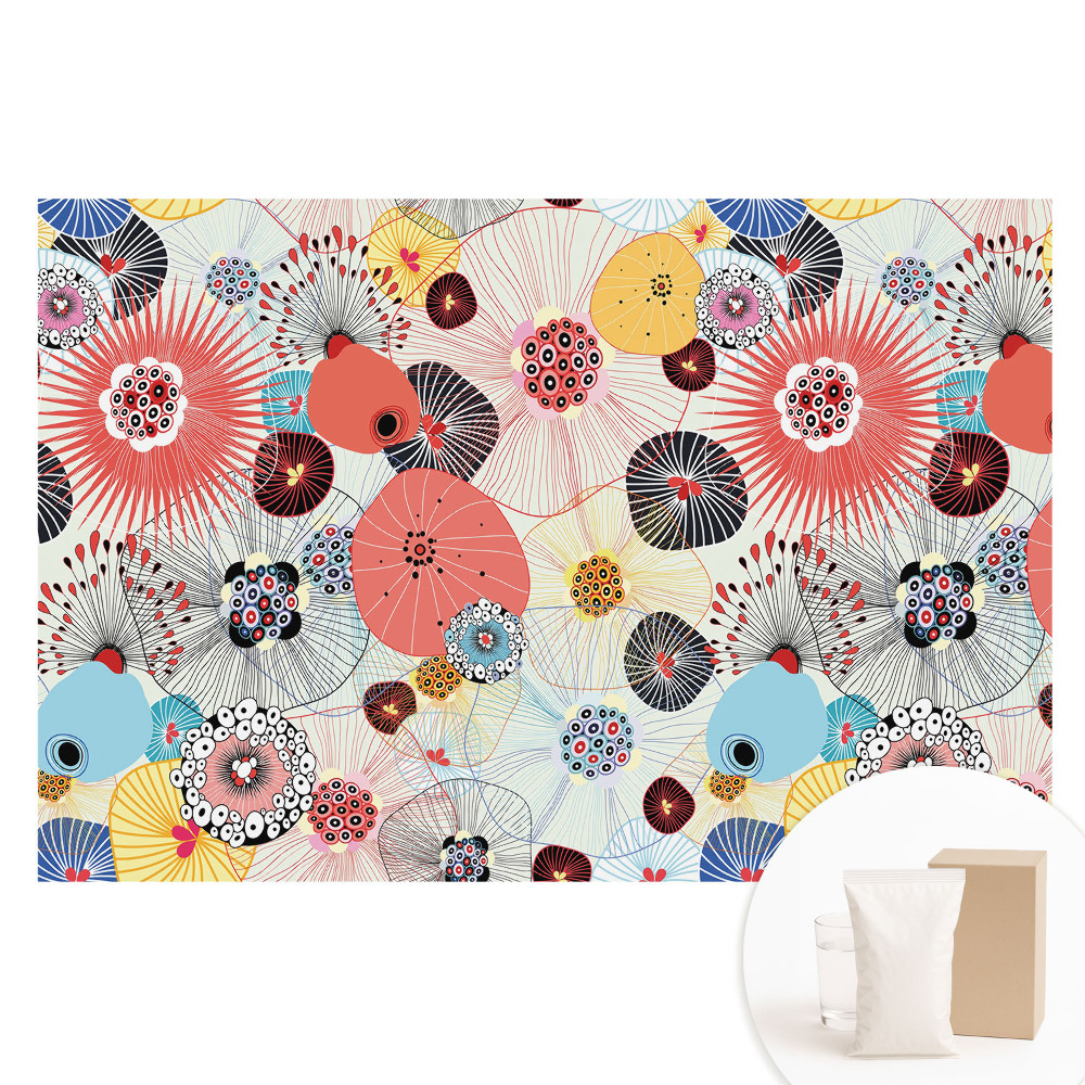 Tapet fotomural din material nețesut cu model floral colorat