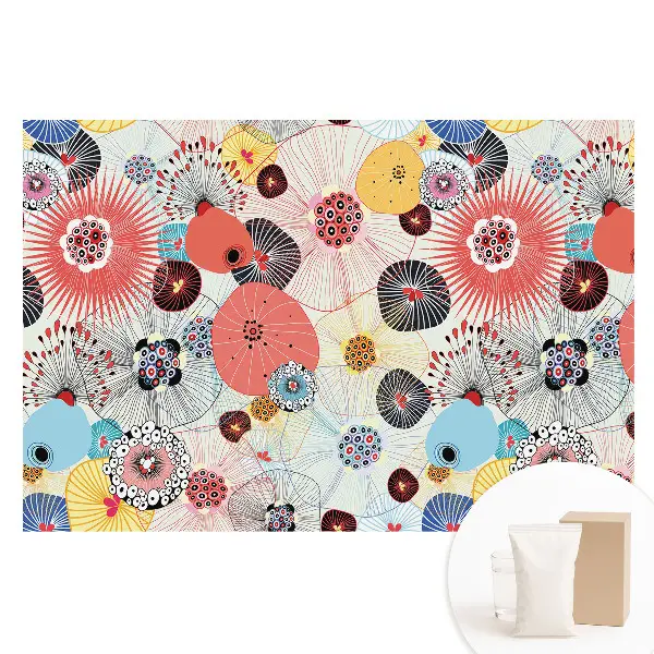 Tapet fotomural din material nețesut cu model floral colorat