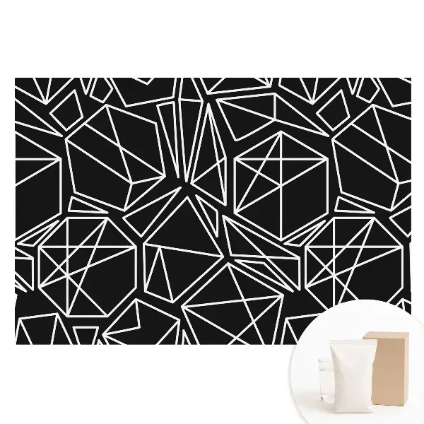 Tapet nețesut cu model geometric pe fundal negru