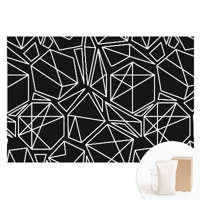 Tapet nețesut cu model geometric pe fundal negru