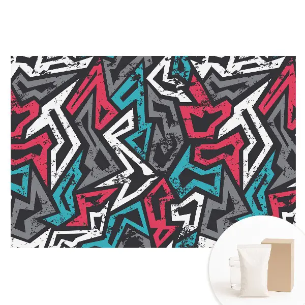 Tapet nețesut cu imprimeu geometric graffiti