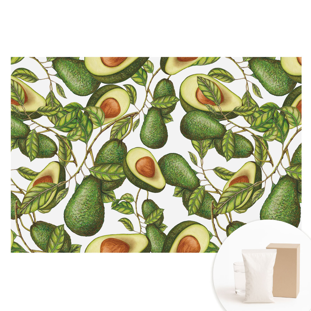 Tapet nețesut Avocado și frunze verzi în natură