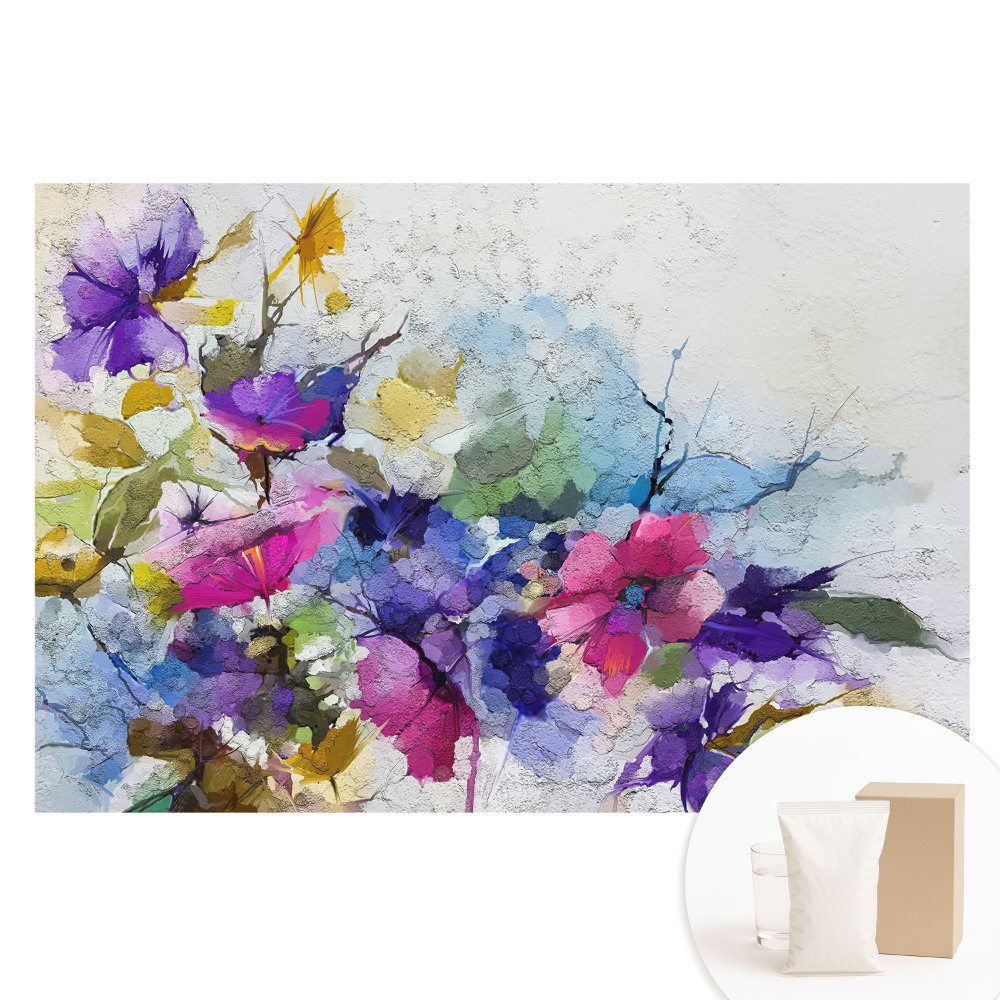 Tapet nețesut Flori în culori intense