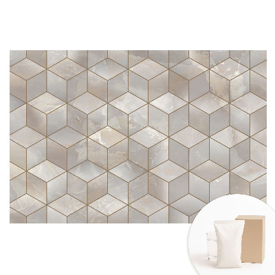 Tapet fotomural pe material nețesut cu model mozaic geometric modern în nuanțe de gri