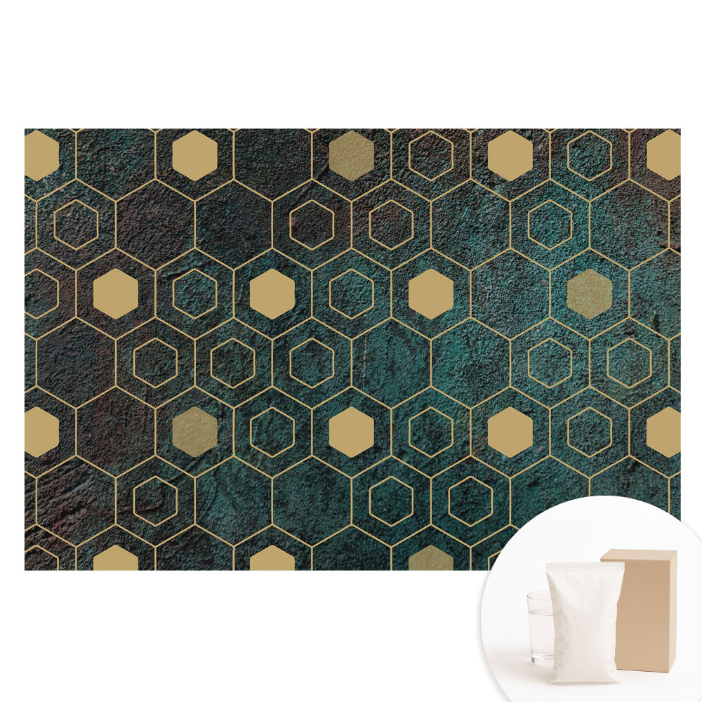 Tapet nețesut Hexagone geometrice pe un fundal întunecat