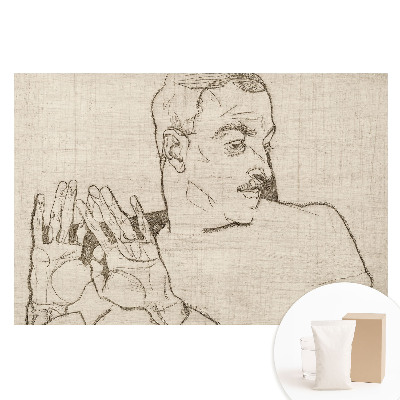 Tapet fotomural din material nețesut cu schiță minimalistă a unei figuri și a unui gest