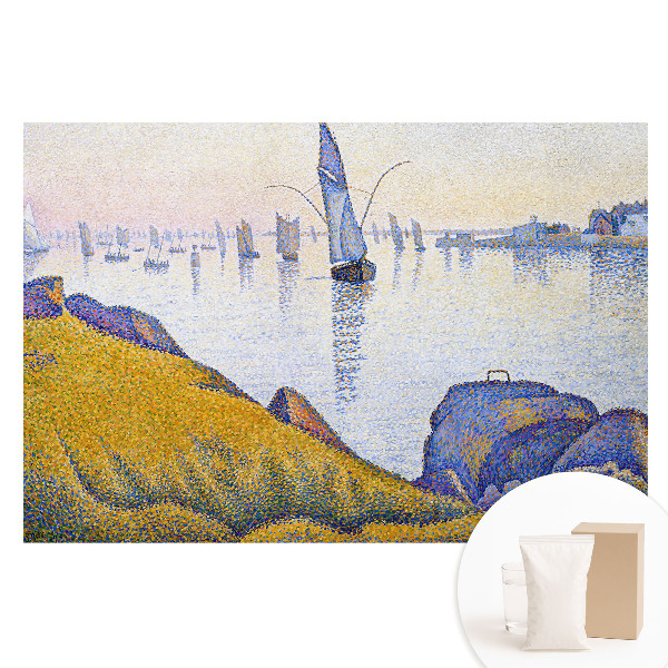 Tapet fotografic pe material nețesut Peisaj litoral cu bărci cu pânze