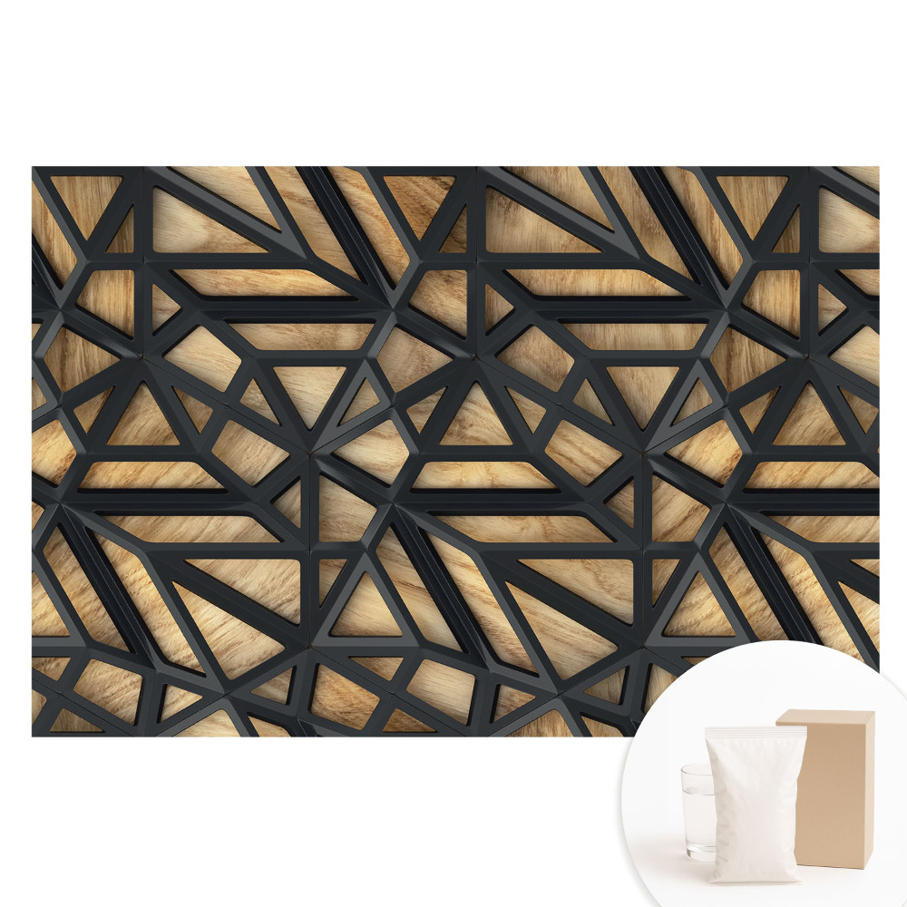 Tapet fotografic pe material nețesut Triunghiuri geometrice armonie lemn