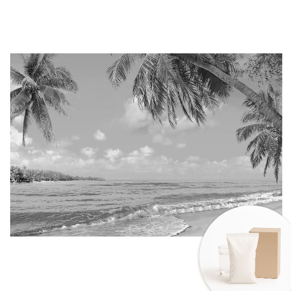 Tapet fotografic pe material nețesut Plajă exotică cu palmieri