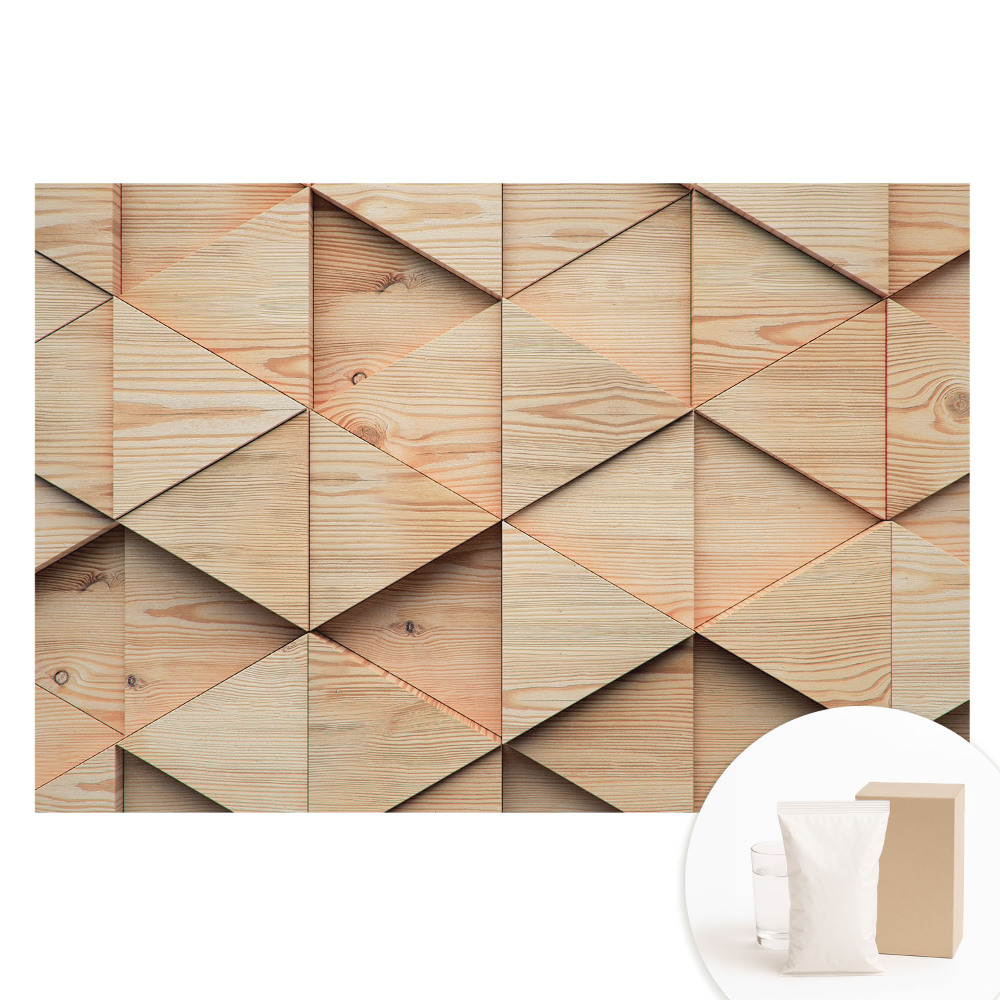 Tapet nețesut Panouri geometrice din lemn în stil modern