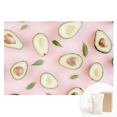 Tapet fotovlies cu model de avocado pe fundal roz