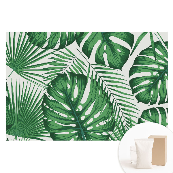Fototapet cu imprimeu pe material nețesut Armonie a naturii cu frunze tropicale verzi