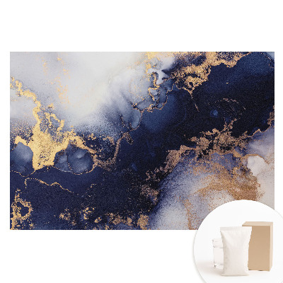 Tapet nețesut cu imprimeu Eleganță bej-bleumarin abstract