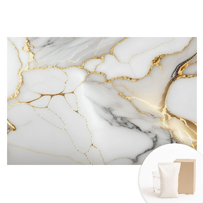 Fototapet din material nețesut cu model de marmură elegantă și accente galbene