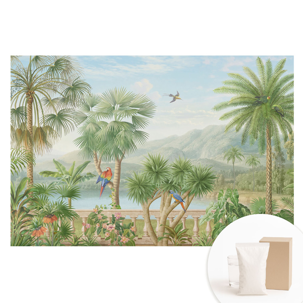 Tapet nețesut Vedere tropicală a unei oaze naturale