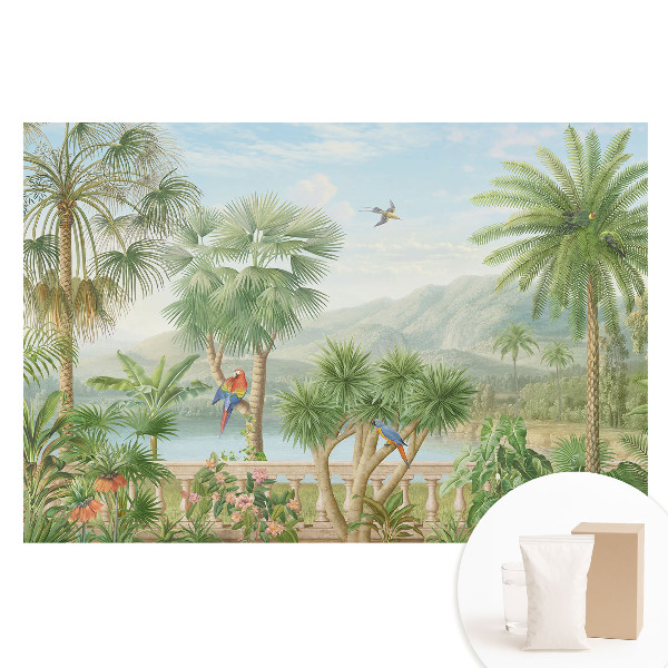 Tapet nețesut Vedere tropicală a unei oaze naturale