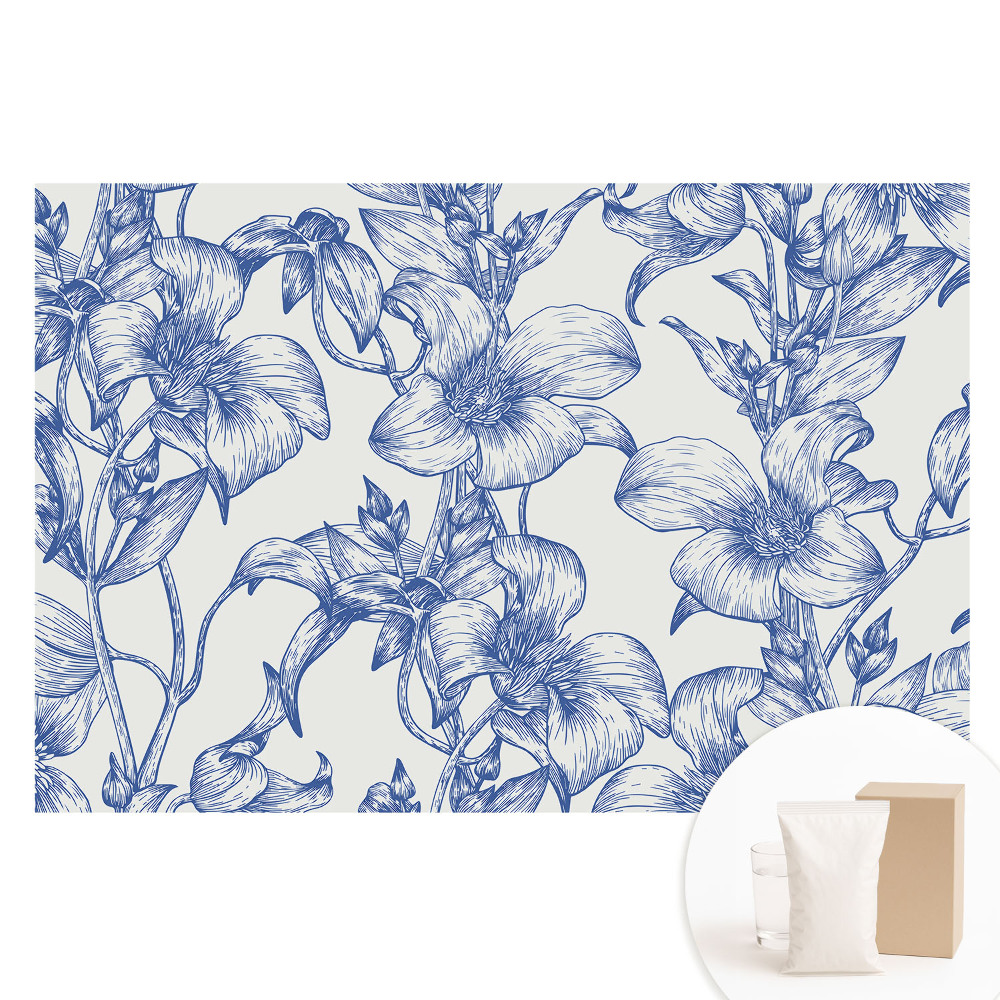 Tapet nețesut cu imprimeu Model floral clasic elegant