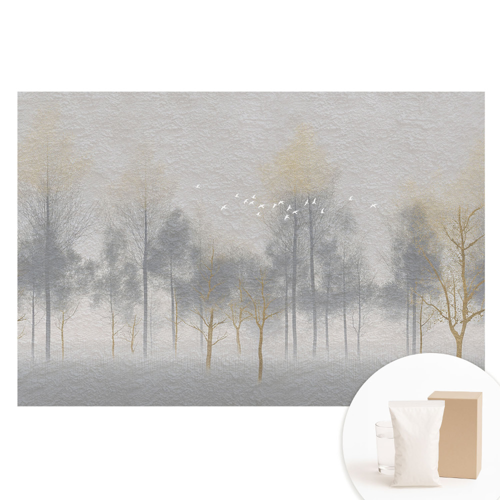 Fototapet din material nețesut cu peisaj minimalist de pădure