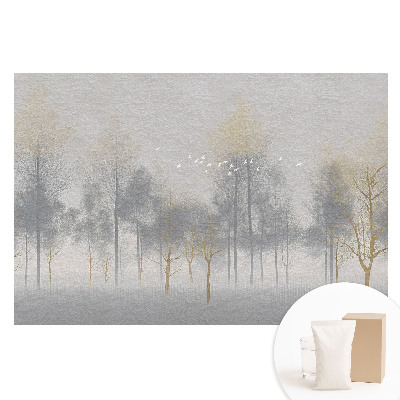 Fototapet cu imprimeu pe material nețesut O scenă delicată de pădure, cu un stil minimalist