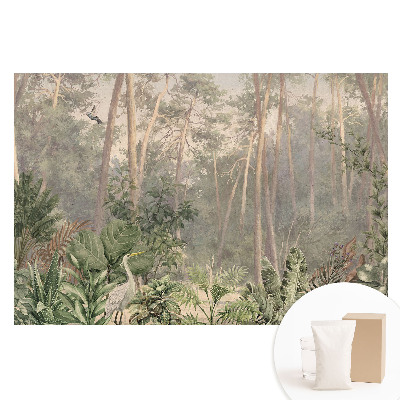 Tapet fotografic pe material nețesut Temă naturală pastelată de pădure tropicală