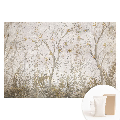 Fototapet cu imprimeu pe material nețesut Grafică subtilă cu plante delicate