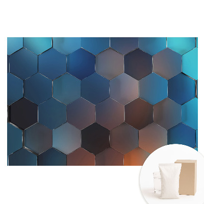 Tapet foto pe material nețesut Hexagone geometrice albastre