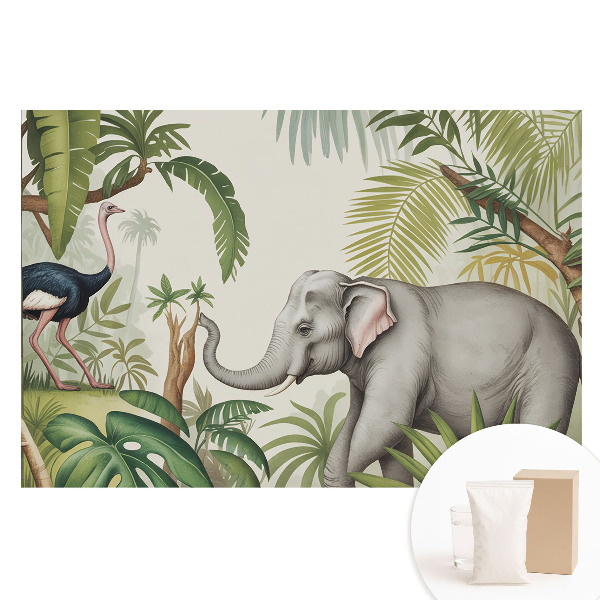 Tapet nețesut cu imprimeu Exotismul naturii într-un stil clasic