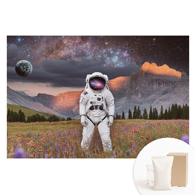 Tapet foto pe material nețesut Astronautul suprarealist în munți