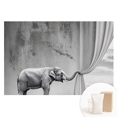 Tapet nețesut cu imprimeu Un elefant într-o lume suprarealistă