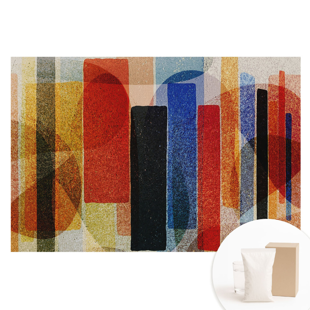 Tapet nețesut cu imprimeu Figuri geometrice colorate într-un stil abstract