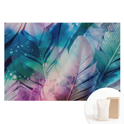 Tapet fotografic pe material nețesut Pene colorate, model armonios modern