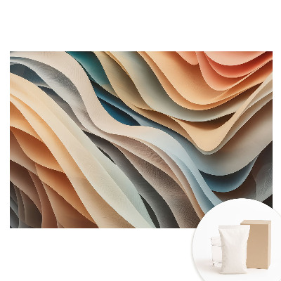 Fototapet cu imprimeu pe material nețesut Abstracție pastelată cu straturi ondulate