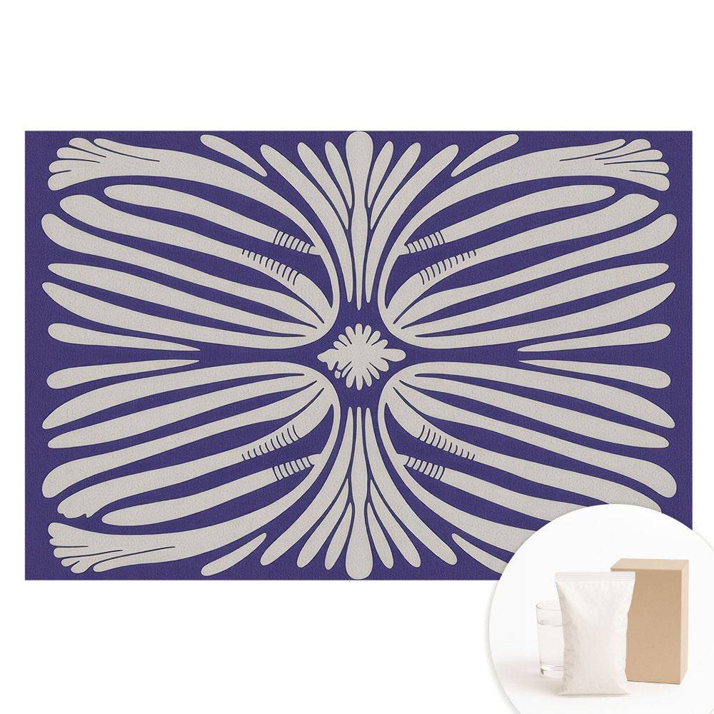 Tapet nețesut Motive florale simetrice pe violet