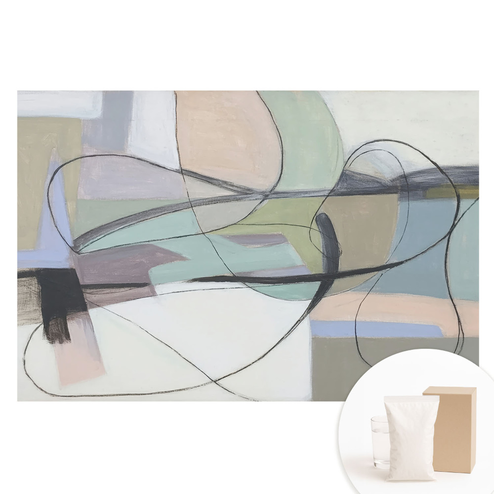 Tapet nețesut cu imprimeu Pasteluri abstracte și linii complicate
