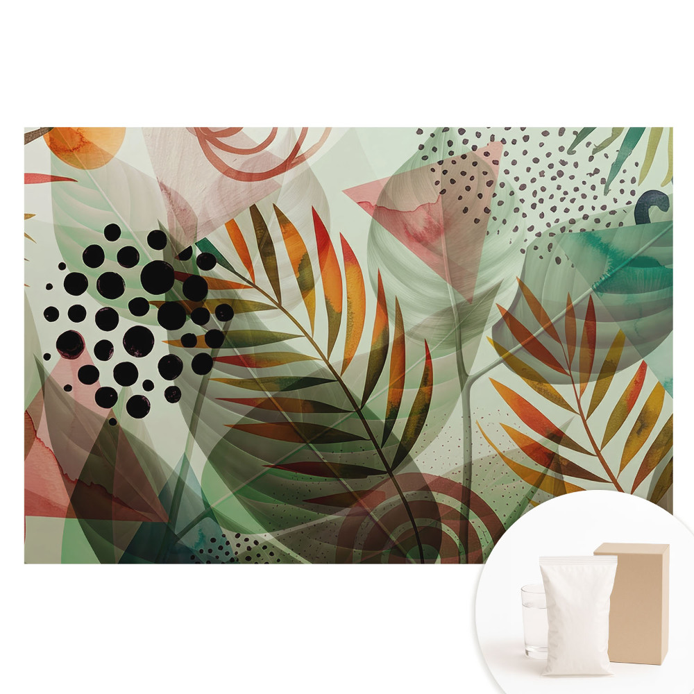 Fototapet cu imprimeu pe material nețesut Frunze cu modele geometrice abstracte.