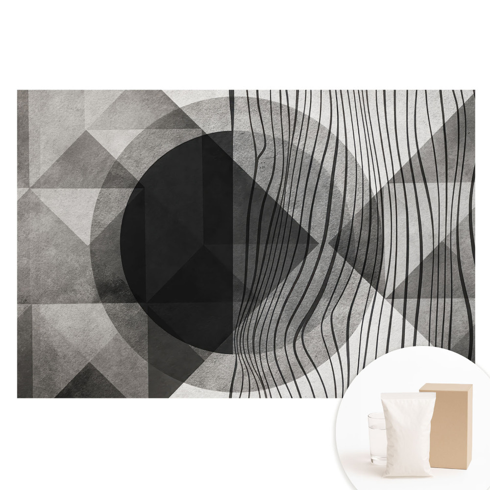 Tapet nețesut cu model geometric elegant în nuanțe de gri