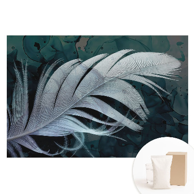 Tapet nețesut O pană delicată pe un fundal abstract